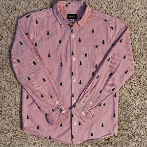 Boys Red Stripe Holiday Shirt – The Children’s Place Size 10/12